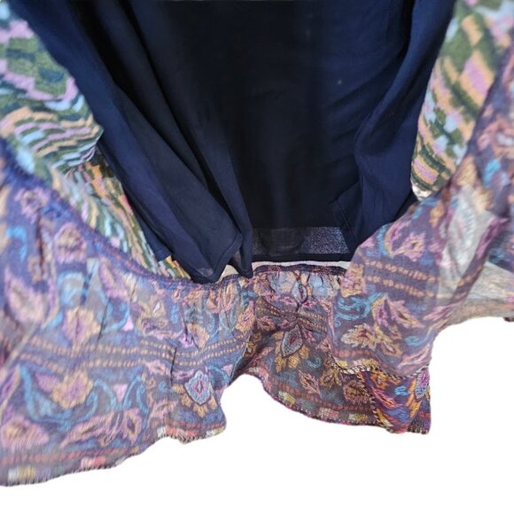 Farm Rio Mixed Tapestry Scarf Maxi Dress Bohemian Eclectic Maximalist S - Picture 11 of 14